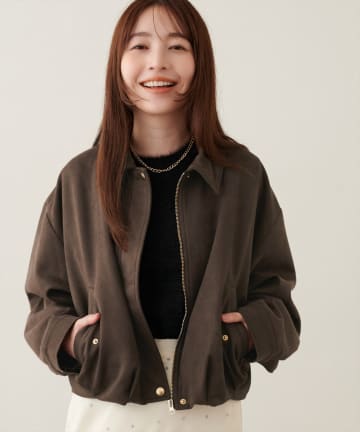 natural couture(ナチュラルクチュール) スエードバルーンブルゾン