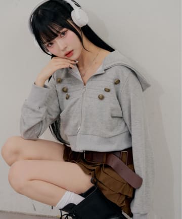 NICE CLAUP / OLIVE des OLIVE OUTLET(ナイスクラップ  / オリーブ デ オリーブ アウトレット) 【continuer】セットアップ可能ナポレオン風パーカー