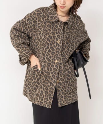 NOLLEY'S(ノーリーズ) 【WEB限定】ウォッシャブルレオパードジャケット