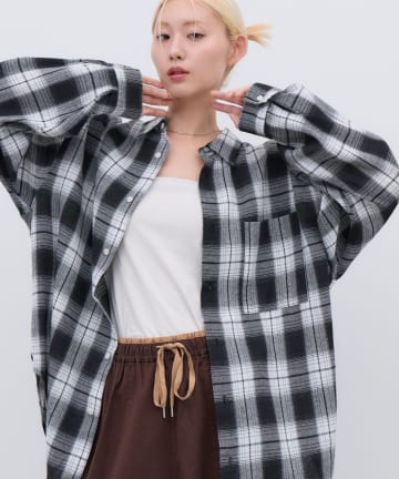 CIAOPANIC TYPY(チャオパニックティピー) 【ZOZO限定】ソフトタッチビエラチェックルーズシャツ