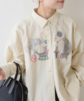 ear PAPILLONNER(イア パピヨネ) 《撥水・UV加工あり》sampo×ear サーカスプリントシャツ