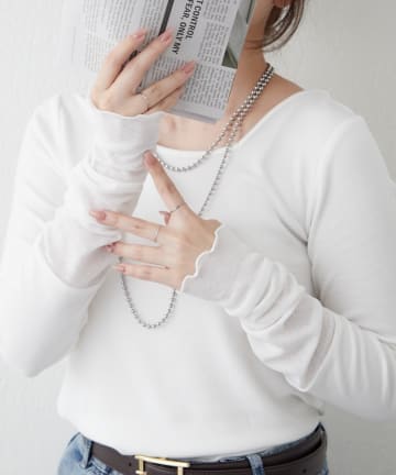 Remind me and forever(リマインドミーアンドフォーエバー) 【@_misato____監修/WEB限定】袖シアー2WAY美ラインロンT