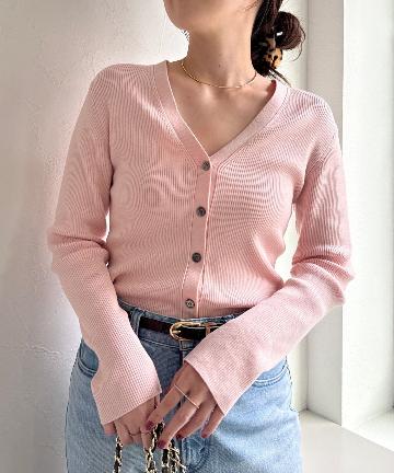 NOLLEY'S(ノーリーズ) 《手洗い可能》シルクカシミヤ混Vネックリブカーディガン