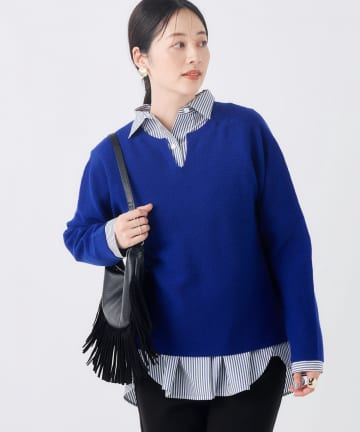 NOLLEY'S(ノーリーズ) ウォッシャブルカールカールキーネックプルオーバー