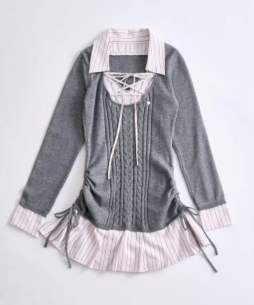 OLIVE des OLIVE(オリーブ デ オリーブ) ニットドッキングワンピ