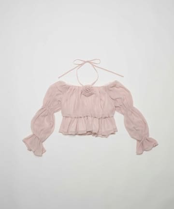 Belle Charme(ベルシャルム) Rose Corsage Balloon Blouse
