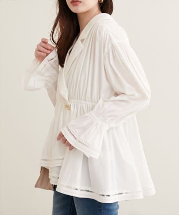 natural couture(ナチュラルクチュール) 衿付きラップペプラムチュニック