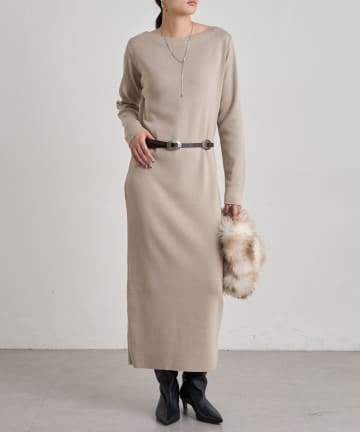 LOUNGEDRESS(ラウンジドレス) ボートネックニットワンピース