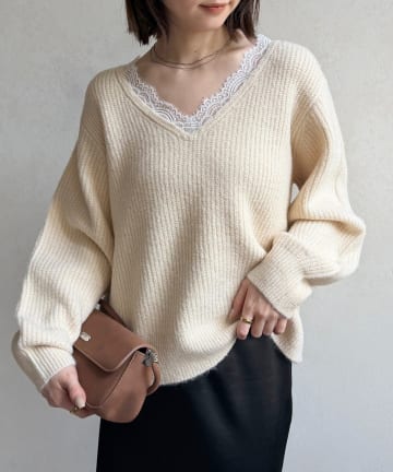 Thevon.(ゼヴォン) ネックレースドッキングニット