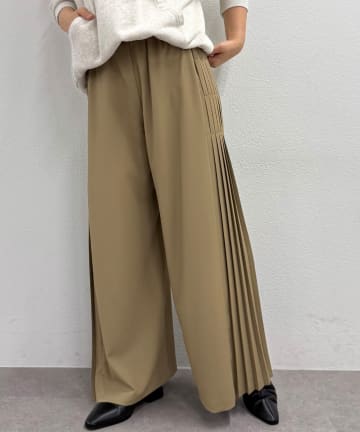 PUAL CE CIN(ピュアルセシン) サイドプリーツパンツ