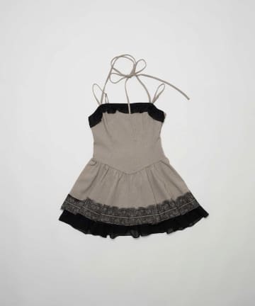 Belle Charme(ベルシャルム) Lace Frill Cami Onepiece