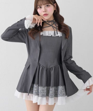 ワンピース Belle Charme Twinkle Fur Sleeve Onepiece 今すぐお届け