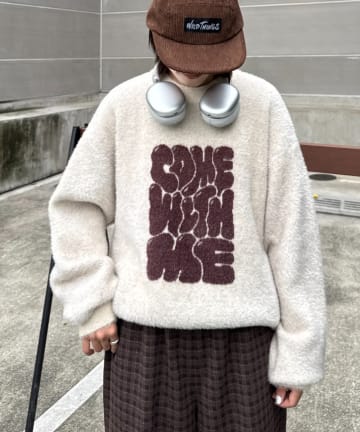 CIAOPANIC TYPY(チャオパニックティピー) 【UNISEX】ニュアンスロゴシャギーニット
