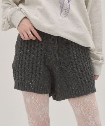CIAOPANIC TYPY(チャオパニックティピー) 【willow】ケーブル編みブルマニットパンツ