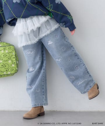 CIAOPANIC TYPY(チャオパニックティピー) サンリオキャラクターズ ❘ wiggle wiggle ❘ CIAOPANIC TYPY【KIDS】総柄刺繍デニム