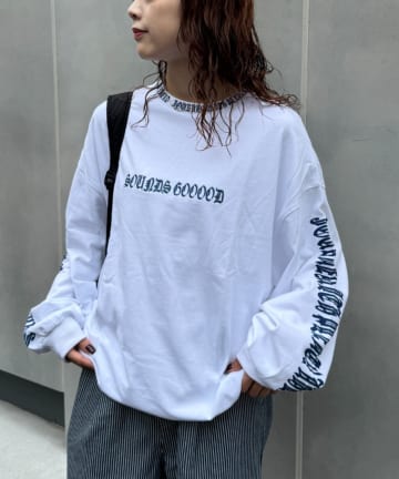 CIAOPANIC TYPY(チャオパニックティピー) 【S.G】襟リブプリントロゴロンTEE