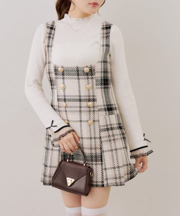 NICE CLAUP / OLIVE des OLIVE OUTLET(ナイスクラップ  / オリーブ デ オリーブ アウトレット) 【continuer】バックレースアップミニワンピース