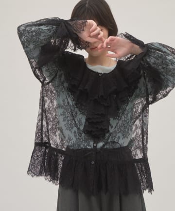 CIAOPANIC TYPY(チャオパニックティピー) 【26Winter展示会 出展商品】【willow】ラッフルレースチュニックブラウス