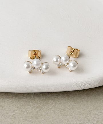 3COINS(スリーコインズ) パールラインピアス