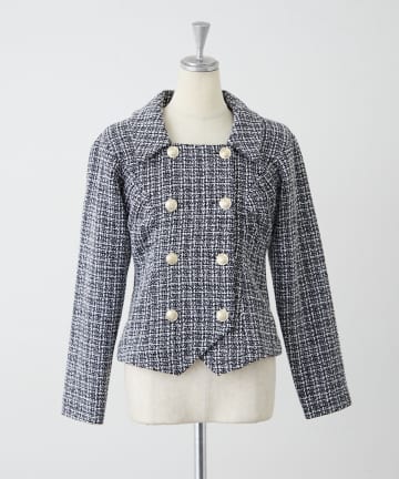 NICE CLAUP / OLIVE des OLIVE OUTLET(ナイスクラップ  / オリーブ デ オリーブ アウトレット) 【continuer】 ツイードジャケット