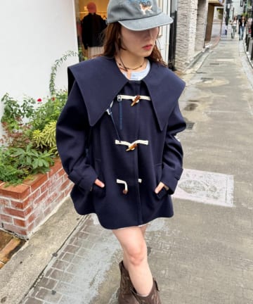 w closet(ダブルクローゼット) BIGカラーダッフルコート