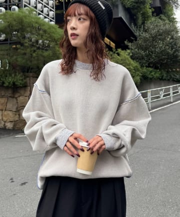 CIAOPANIC TYPY(チャオパニックティピー) 【UNISEX】アウトリンキングモールニット/WEB限定カラーあり