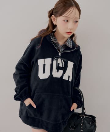 NICE CLAUP / OLIVE des OLIVE OUTLET(ナイスクラップ  / オリーブ デ オリーブ アウトレット) 【continuer】ロゴフリースパーカー