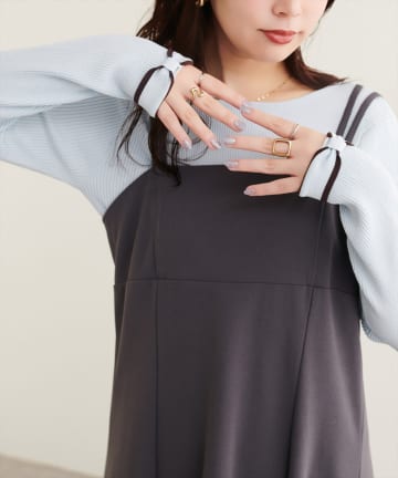 natural couture(ナチュラルクチュール) 〈osono〉袖口リボン２WAYニット