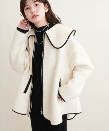 natural couture(ナチュラルクチュール) ビックカラーショートコート