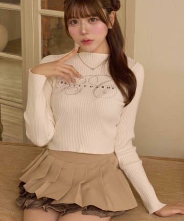 Belle Charme(ベルシャルム) BC Logo Long Sleeve Rib Knit