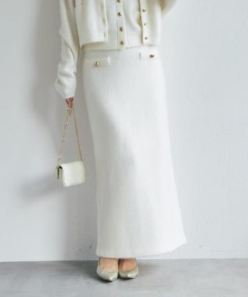 La boutique BonBon(ラブティックボンボン) ラメフェザータイトロングスカート