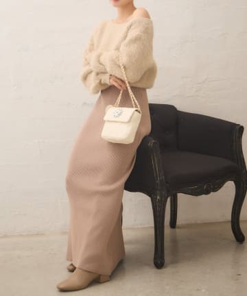NICE CLAUP / OLIVE des OLIVE OUTLET(ナイスクラップ  / オリーブ デ オリーブ アウトレット) 【Seemi.】切り替えニットワンピ