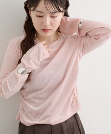mystic(ミスティック) ベロアメローロングTシャツ