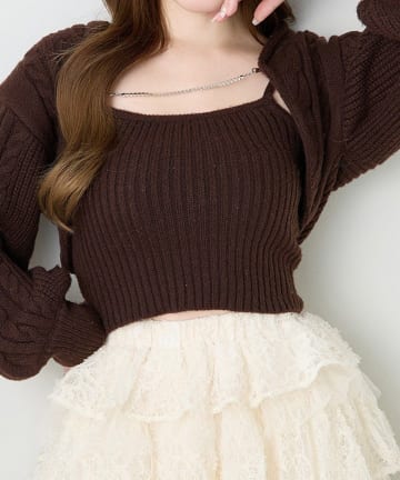 NICE CLAUP / OLIVE des OLIVE OUTLET(ナイスクラップ  / オリーブ デ オリーブ アウトレット) 【one after another】ケーブルニットアンサンブル
