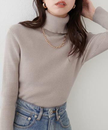 NICE CLAUP / OLIVE des OLIVE OUTLET(ナイスクラップ  / オリーブ デ オリーブ アウトレット) 【natural couture】もちもちベーシックリブタートル