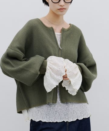 CIAOPANIC TYPY(チャオパニックティピー) 【26Winter展示会 出展商品】ジャガードレースフレアスリーブTee