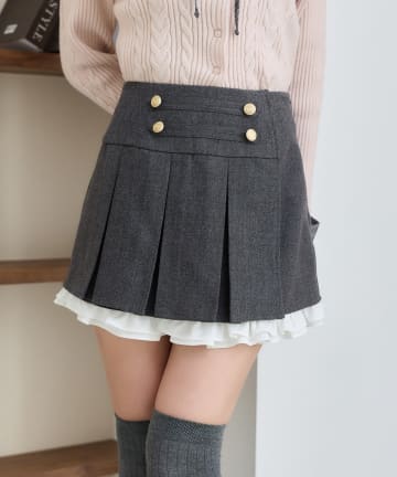one after another NICE CLAUP(ワンアフターアナザー ナイスクラップ) 【SMサイズ展開】ナポレオンレイヤードプリーツミニスカート