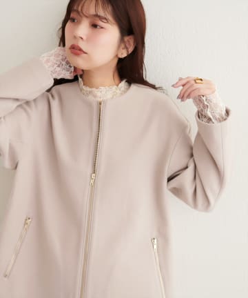 natural couture(ナチュラルクチュール) フロントZIPデザインミドルコート