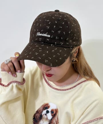 w closet(ダブルクローゼット) フラワー刺繍CAP