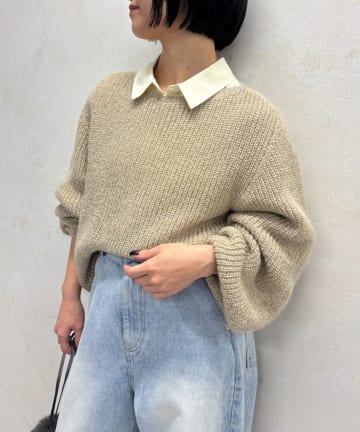 Jena　espace merveilleux(ジェナ　エスパスメルヴェイユ) ウール混ペーパーニット