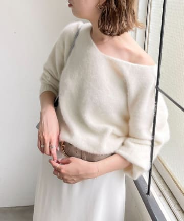 NOLLEY'S(ノーリーズ) ウール混へアリー2WAYプルオーバー
