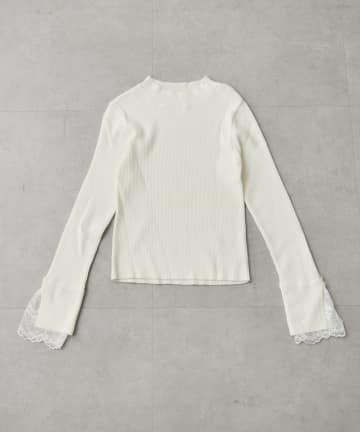 Remind me and forever(リマインドミーアンドフォーエバー) 上品見え叶う、袖レースリブニット