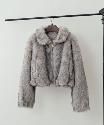 NICE CLAUP / OLIVE des OLIVE OUTLET(ナイスクラップ  / オリーブ デ オリーブ アウトレット) 【RMAF】ミックスファー２wayブルゾン