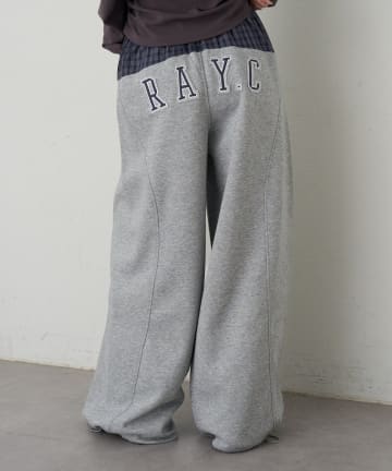 RAY CASSIN(レイカズン) ウエスト切替バックロゴスウェットパンツ