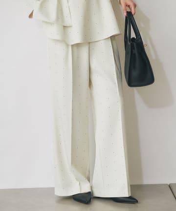 La boutique BonBon(ラブティックボンボン) ハイウエストドットワイドパンツ