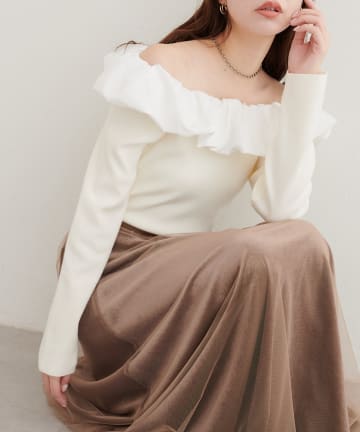 natural couture(ナチュラルクチュール) マルチWAYフリルニット