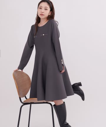 natural couture(ナチュラルクチュール) 総針ニットミニワンピース