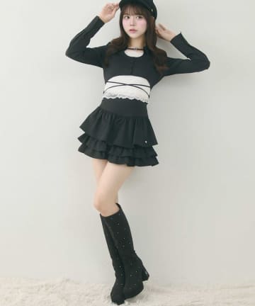 Belle Charme(ベルシャルム) Layered Frill Skirt