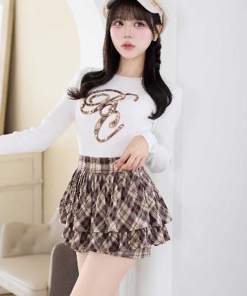 Belle Charme(ベルシャルム) Check Pleats Mini Skirt