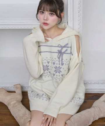 Belle Charme(ベルシャルム) Nordic Loose Knit Pullover